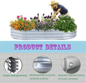 <span class=keywords><strong>Jardinière</strong></span> extérieure en métal Offre Spéciale galvanisé, Kit de lit de jardin surélevé, boîtes avec pieds pour la plantation - Product Image 2