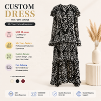 Robe longue en mousseline à volants superposés imprimé Ikat pour femme, manches longues, style bohème, fluide, pour le quotidien, les fêtes et les vacances, personnalisable avec logo, vente en gros