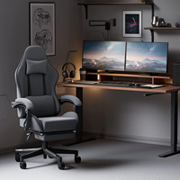 Canapé en tissu respirant de qualité supérieure noir Chaise de jeu confortable Chaise de jeu de massage 150kg avec repose-pieds