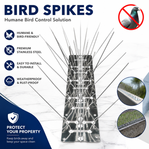 Système de barrière <span class=keywords><strong>anti</strong></span>-<span class=keywords><strong>pigeons</strong></span> robuste en métal pour balcon et rebord de fenêtre, protection contre les oiseaux, répulsif pour petits oiseaux - Product Image 1