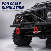 Pièces de modification et d'amélioration de châssis de simulation pour camion tout-terrain miniature, avec crochet de remorquage en U en métal pour remorque de crawler RC 1/18