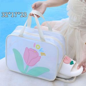 Sac de sport en PVC grande capacité personnalisable avec logo, style sport, séparation humide/sec, pour la natation estivale, la plage et le voyage, rangement pour articles mouillés - Product Image 1