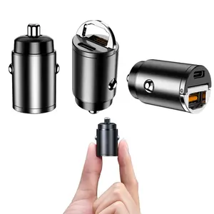 Mini Car Charger Adapter PD QC Charger Mobil Ganda Usb Type C Port Cepat USB Ponsel Charger Mobil