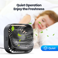 Mini ventilateur de bureau USB K51, ventilateur de table USB compact ultra silencieux, puissant ventilateur de table de bureau à flux d'air pour bureau à domicile, salle d'étude
