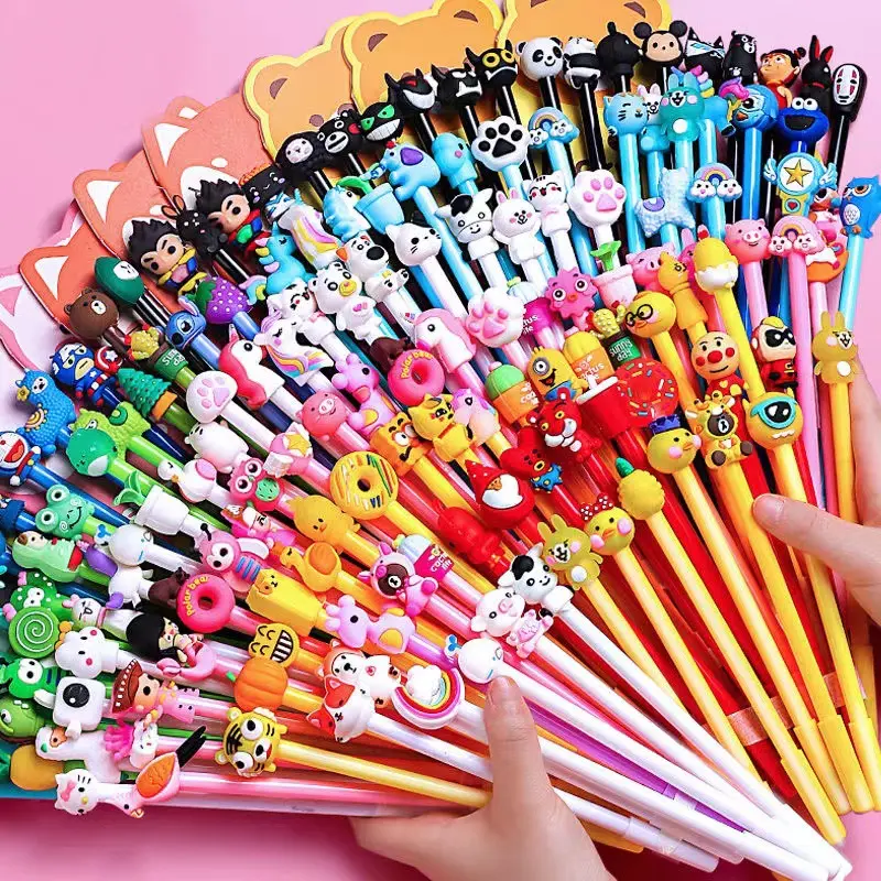 Creative Cartoon Animal Design Random 0.5mm Neutral Pen Cute Stationery Black Signature Pen