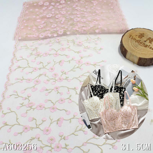 2023 nouveau été femmes Sexy jarretière sous-vêtements dentelle 32cm rose petite fleur broderie dentelle garniture pour soutien-gorge - Product Image 1