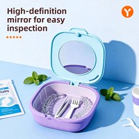 Boîte de rangement portable pour appareil orthodontique tendance avec miroir, étui pour aligneurs dentaires invisibles pour le voyage