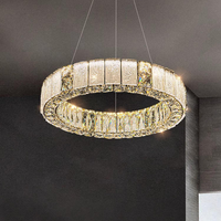 Lustre long en cristal émaillé de luxe, lampe suspendue pour salle à manger, comptoir de bar, lustre en verre moderne, villa, salon, lumière LED créative en forme de ligne