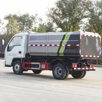 Camion à ordures à chargement latéral Petit Foton 5 M3 Véhicule de collecte des déchets ménagers Ascenseur hydraulique 240L Poubelle Camion de nettoyage