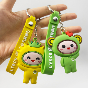 Porte-clés en caoutchouc de dessin animé, <span class=keywords><strong>logo</strong></span> 3D, doux, mignon, anime, fruit, PVC, fabrication personnalisée, cadeau promotionnel, porte-clés 3D - Product Image 4