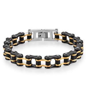 Anti <b>Bracelet</b> Bulk 14k 18k <b>Gold</b> Plated Stainless Steel Charm <b>Bracelet</b> Wholesale <b>White</b> Biker <b>Bracelets</b> for <b>Men</b> - Product Image 3