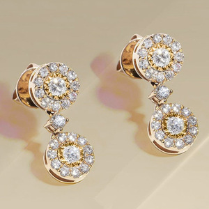 Eleganti orecchini pendenti rotondi da donna, accessori per l'orecchio semplici e alla moda per l'uso quotidiano - Product Image 2