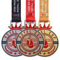 Médaille personnalisée en émail de haute qualité, logo en métal, alliage de zinc, WCB Western Canada & Cup Boxing Medal pour les compétitions de boxe