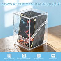 Boîte de rangement pour cartes Commander en acrylique, capacité 100+ cartes sous étui, transparente, anti-UV, pour cartes MTG, TCG, cartes sportives, étuis de présentation