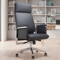 Chaise de bureau moderne en cuir ergonomique de luxe pour cadre, visiteur, confortable et pivotante, en PU