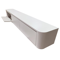 Meuble TV en bois Japandi beige R100 en gros, meuble TV de divertissement avec un grand espace de rangement