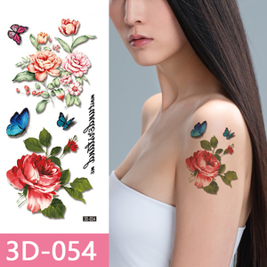 Nuovo design personalizzabile glow-in-the-dark cambia colore 3D adesivi tatuaggio fiore <span class=keywords><strong>e</strong></span> farfalla - Product Image 1