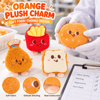 Porte-clés en peluche alimentaire de dessin animé, mini pendentif doux et moelleux, motif burger, frites, pain, porte-monnaie, breloque de sac, cadeau