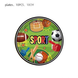 Decoración de Cumpleaños con Temática Deportiva, Artículos para Fiestas, Juego Desechable de Pelotas, Decoración para Exteriores, Vajilla de Papel - Product Image 3