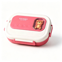 Boîte à lunch bento pour enfants en acier inoxydable 304 à 5 compartiments, boîte à lunch anti-fuite avec cuillère et fourchette, qualité alimentaire pour les enfants à l'école
