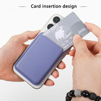 Portefeuille de carte magnétique en cuir PU de haute qualité pour Iphone support réglable RFID bloquant le support de carte de crédit sur l'utilisation de bureau