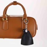 Porte-clés d'alarme personnelle OEM avec étui en cuir et breloque boule, mini alarme de sécurité, accessoire de porte-clés