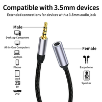 Câble d'extension 4 sections mâle-femelle pour téléphone/écouteurs/haut-parleur, personnalisé en usine, câble d'accompagnement pour diffusion en direct 3,5 mm