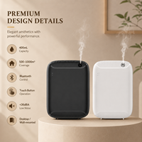 Diffuseur d'arômes intelligent sans eau pour salle de bain, 400 ml, écran LCD, capteur tactile sans fil, machine à parfum à fixation murale pour toilettes, couloir, salle de passage