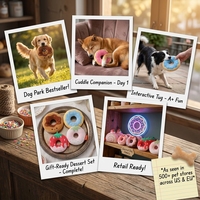 Jouets en peluche pour chiens Donut, couineurs, saveurs chocolat, fraise, baies, jouets à mâcher durables pour chiots, jouets interactifs en forme de dessert pour animaux de compagnie