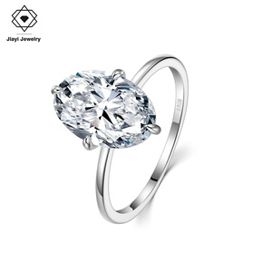 <span class=keywords><strong>Bague</strong></span> de fiançailles <span class=keywords><strong>solitaire</strong></span> ovale de luxe en moissanite 4,5 CTW, argent sterling S925, bijoux fins - Product Image 1