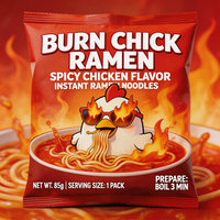 Nouilles Udon Cuites au Blé Dur, Faible en Sodium et en Matières Grasses, Saveur Poulet Épicé, Instantanées en Boîte/Gobelet/en Vrac
