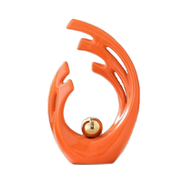 Ornements en céramique de luxe nordique en forme d'aile, plaqués or et argent, statues abstraites, sculptures d'art moderne pour la décoration de bureau et de maison
