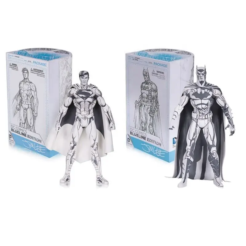 DC COMICS Super Hero Super Man Bat-man Action Figure Toys Sketch version Vinyl Figurine Model 2015 CONVENTION Collection Doll