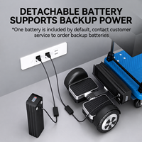 Chariot à plateforme électrique avec batterie au lithium, capacité de 200 kg, pliable, construction en acier inoxydable et alliage d'aluminium, moteur 900 W, OEM