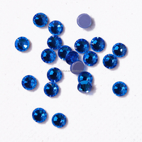 Strass en verre 3D ZK effet cristal, thermocollants, bleu Capri, haute qualité, écologiques, coupés à la machine, 12 facettes, double adhésif