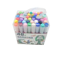 Ensemble de marqueurs de peinture de 48 couleurs marqueurs d'art de couleur pinceau et dessin fin croquis marqueurs de peinture avec sac stylo de couleur de l'eau