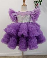Enfants 1 ans bébé anniversaire moelleux fil princesse rose robe fête porter
