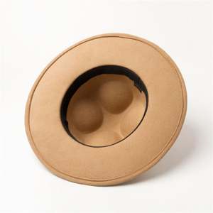 X1229 Sombrero Unisex de Fieltro de Lana Transpirable con Ala Ancha, Copa Cóncava, Diseño Liso, Decoración con Cinta, Cuatro Estaciones, Fiesta, Nuevo - Product Image 3