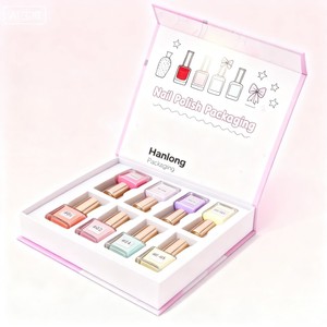 Boîte d'emballage de luxe rose pour vernis à ongles avec insertion Eva Boîte de papier cadeau à fermeture magnétique Boîte d'emballage cosmétique recyclable avec logo doré - Product Image 3