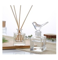 Vente chaude Nouveau Diffuseur De Parfum Carré Transparent 200ml Reed Diffuseur Bouteille En Verre