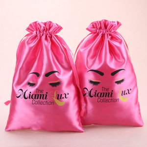 Custom Logo Small Satin <b>Dust</b> Pouch Gift Packaging Hair Wig Silk Satin Drawstring <b>Bag</b> for Jewelry Packaging - Product Image 3