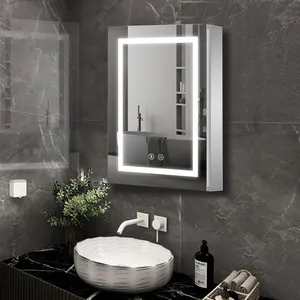 Specchio da parete intelligente per medicina moderna con interruttore a sensore di movimento armadio a specchio per bagno specchio da bagno a led