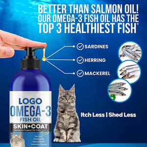 Suplemento de aceite de pescado de salmón natural para mascotas de 354ml con alta densidad de Omega-3 OEM/ODM para mejorar la piel y el abrigo, aceite de pescado de salmón para mascotas para perros - Product Image 3