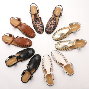 Sandali <span class=keywords><strong>Estivi</strong></span> da Donna con Tacco Basso 3cm, Intrecciati e Traforati, <span class=keywords><strong>Neri</strong></span>, Comodi Stile Romano per Spiaggia - Product Image 1
