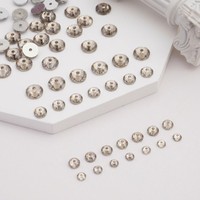Perles de strass à coudre en résine époxy gris-beige de 6 mm, à dos plat et trou central, pour la création de bijoux et de breloques monogrammes