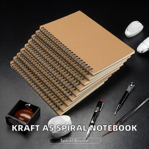 Cadernos Espiral Kraft A5 com 60 Folhas, Caderno de Papel Personalizado - Marca MS para Presentes/Negócios/Utilização em Escritório - Product Image 2