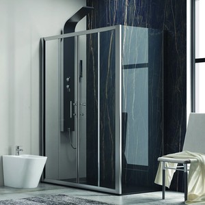 Mampara de Ducha Esquinera Corredera Sin Marco Kamalu KF6000S 220x80 con Marco de Acero Inoxidable de 6 mm para Dormitorio/Baño/Uso Exterior - Product Image 2