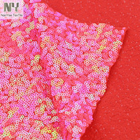 3mm All-Over Blitz Fluorescent Neon Coral Iridescent Sequin 4 Way Stretch Fabric Knitted Jersey Elastic for Dance Clothing