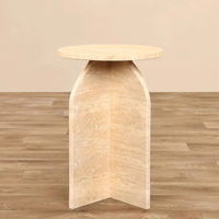 Table console demi-lune en marbre moderne de luxe, faite à la main, entrée, salon, salle de bain, appartement, mobilier polyvalent