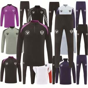 Novos Conjuntos de Treinamento de Futebol Personalizados 2526 Uniformes Masculinos com Zíper Frontal Conjuntos de Treino de Manga Longa Roupas Esportivas - Product Image 4